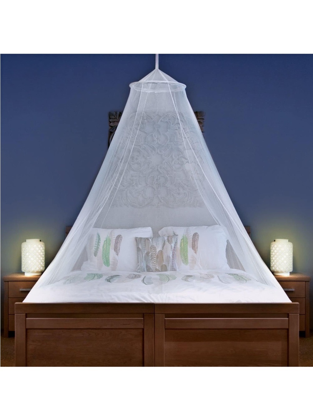 Enclosed Conical Mosquito Net - white